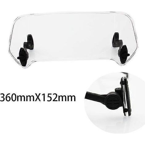 Déflecteur de pare-brise universel réglable à clipser pour motos BMW, Honda, Suzuki, Yamaha et Kawasaki - transparent et grand (1/5)