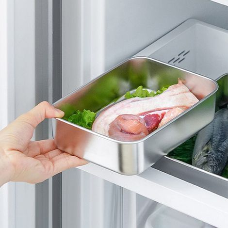 Boîte de conservation alimentaire en acier inoxydable de qualité alimentaire, étanche, avec couvercle, 700 ml, idéale pour la cuisine. (1/5)