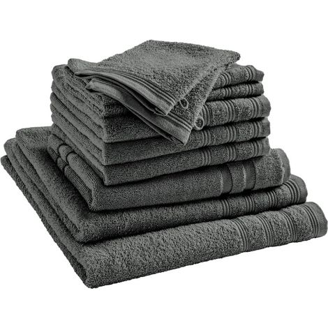 Pack complet 10 pièces "Spa" salle de bain / 400 gr/m² - "Spa" Ardoise - "Spa" Ardoise -