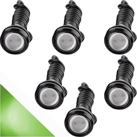 6 lampadine LED Eagle Eye da 18 mm, 9 W, verdi, impermeabili, per luci diurne/fendinebbia di auto e moto. (1/5)