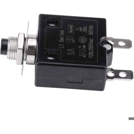Disjoncteur thermique - MHY® - 5A à 30A - 125-250V AC - 50V DC - Bouton-poussoir - Protection surcharge (1/4)