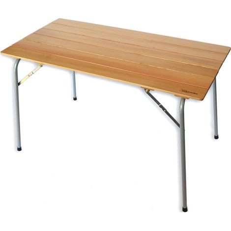 Table Pliante Camper mélèze 120x60 cm avec Sac en Nylon (1/5)