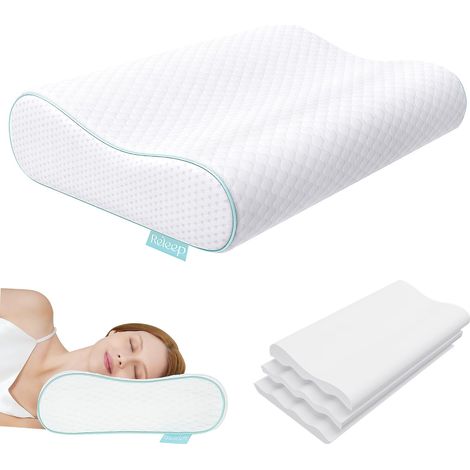 Oreiller Ergonomique Cervical réglable en Hauteur, Oreiller Mousse à Mémoire Doux, Oreillers adapté pour Dormir sur Le côté, Housse Lavable et Respirante pour Un Confort de Sommeil, 60x35 cm (1/5)