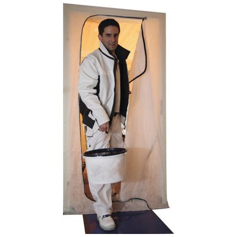 Porte anti-poussière Duo 1 tissu/1 rouleau de ruban adhésif tissu 2,2 x 1,1 m/bande 7 m x 36,6 mm approprié pour forme S, av ruban adhésif KIRCHNER