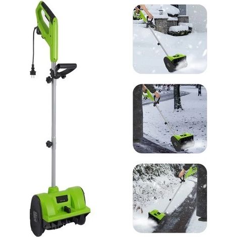 Souffleuse à neige électrique 1200 W, balayeuse à neige, pousse-neige, Largeur de déblaiement : 30cm, pour ménages, usines, l'entretien des routes urbaines