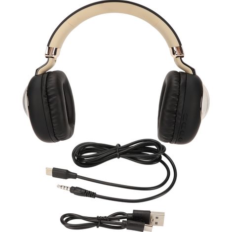 Casque Gamer Bluetooth Mignon avec LED, Sans Fil ou Filaire pour Jeux, Films, Musique - Modèle Cartoon Noir (1/5)
