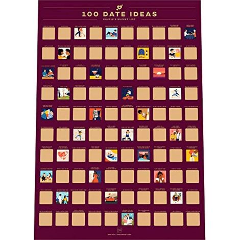 Entdecke 100 unvergessliche Dates mit dem romantischen Rubbelposter (1/5)