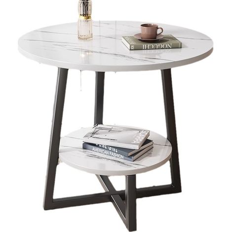 Table d'appoint pour canapé, petite table, table basse simple, table à thé, guéridon, table de chevet, table d'angle, 60 x 55 cm (1/3)