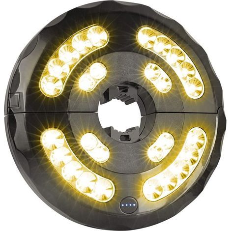 Lampes Pour Parasol Rechargeable,28LED Lumineux de Parasol 2 Modes Différentes d’illumination,Patio Umbrella Light et pour Camping,Terrasse,Plage,Jardin et Piscine(Lumière jaune) (1/5)