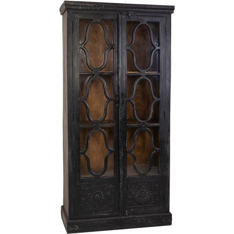 VItrina de madera negra 100x45x204
