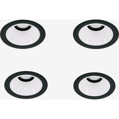 Pack de 4 downlights LED empotrables con marcos redondos Ø7 cm en aluminio Luisiana SKLUM (1/5)