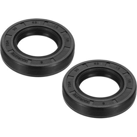 Radial Shaft Seal, 2pcs 30mm x 52mm x 10mm TG4 Nitrile Rubber Oil Seal for Bearing Shafts, Engine Oil Pumps, Black (1/5)