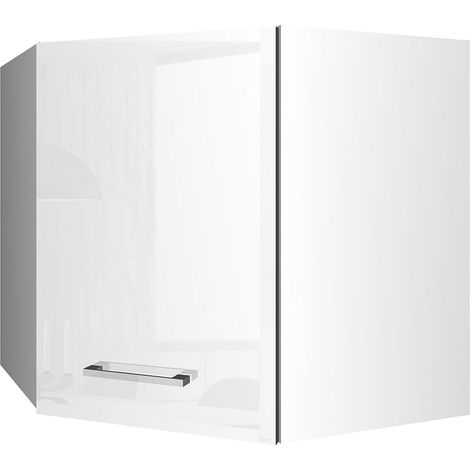 Eck-Küchen-Hängeschrank 60x60 MARANELLO-03 Weiß Hochglanz Breite 60 cm