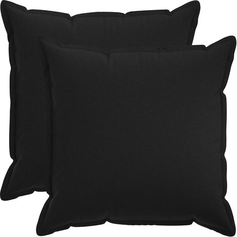 vidaXL Funda de almohada 2 pcs HOUTEN Negro 80 x 80 cm Lino Sintético (1/5)
