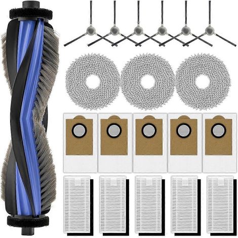 Pour Lefant M3 aspirateur robot kit d'accessoires, 1 brosse rouleau, 6 brosses latérales, 5 sacs à poussière, 5 filtres HEPA, 3 patins de lavage (1/5)