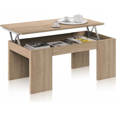 Mesa de centro elevable Calex Roble Canadian 50cm (ancho) x 45cm (alto) (1/5)