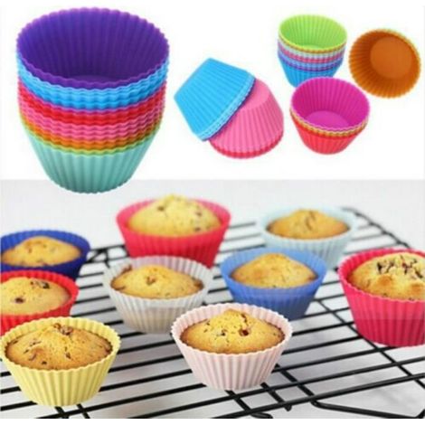 Caissettes À Cupcakes En Silicone (Set De 24) Moule En Silicone Pour Muffins Cupcakes Gâteau Rond Et Gelée Chocolat (1/4)
