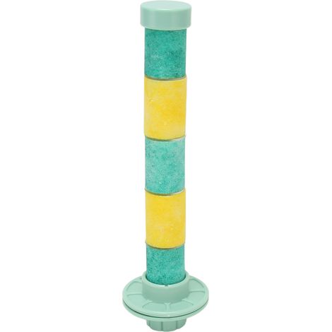 Perchoir à sable en quartz pour perroquet, support pour cage à oiseaux, idéal pour les perroquets, les perruches ondulées et les calopsittes (vert et jaune). (1/5)