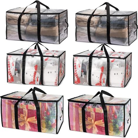 Bolsas de mudanza grandes, resistentes, transparentes e impermeables con cremallera para ropa, embalaje y almacenamiento.