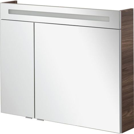 CL90 Spiegelschrank 2 Türen Ulme-Madera, LED, 90x71x16 cm (1/5)
