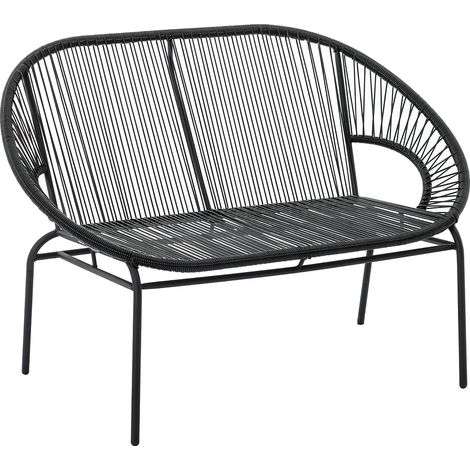 Banc de jardin en fils de résine tressés - Noir - ALIOS III de MYLIA (1/5)