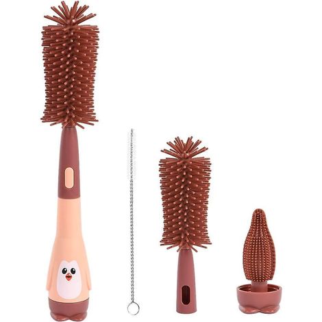 brosse Biberon En Silicone, (rouge) Brosse De Nettoyage Pour Biberon 2 En 1, Brosse Biberon Et Ttine Pour Biberons De Toutes Tailles, Tte De Bro