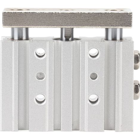 Vérin pneumatique à 3 tiges et 3 arbres, piston haute résistance, positionnement magnétique (1/5)