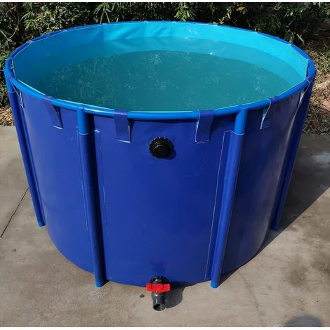 Bassin Pliable pour Poissons avec Cadre – Grande Bassine Ronde en Toile pour Carpes Koï Bassin Démontable pour Jardin, Élevage Temporaire ou Permanent Utilisation Facile, Léger – Ø200cm x H80cm (1/5)