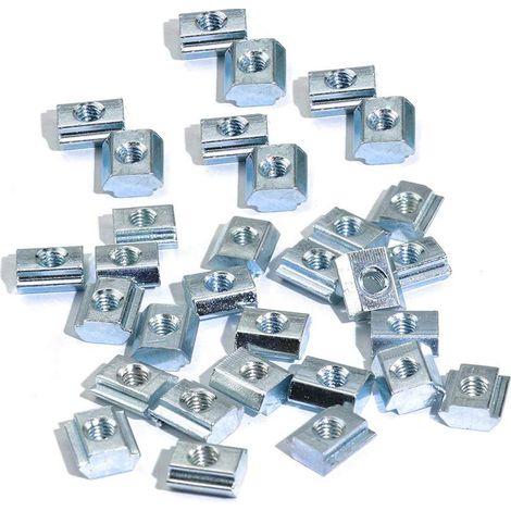 Lot de 100 écrous carrés pour marteau coulissant Série T M5 M4 M3 T pour 20 profilés en aluminium Fente T 6 mm M4 (1/4)