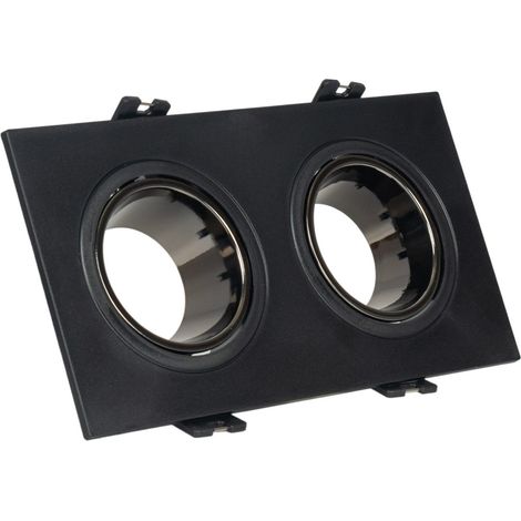 Aro Downlight Cuadrado Basculante Doble GU10 / MR16 - Bajo