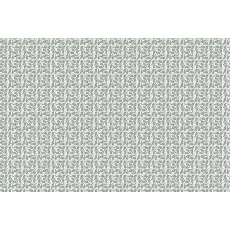 Papier peint panoramique nature à formes géométriques | Tapisserie panoramique graphique | Papier peint panoramique vert et blanc design - 267 x 400 cm (4 pièces) (1/2)