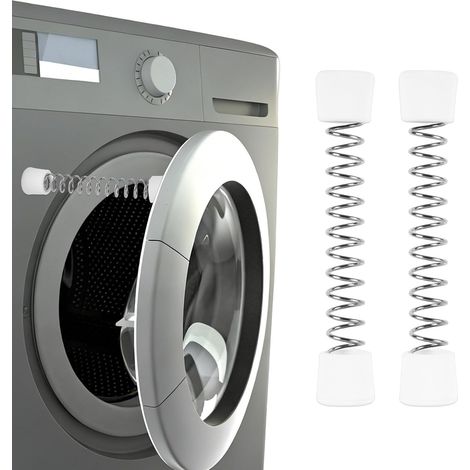 2pcs Support de Porte pour Laveuse, Support Porte Machine à Laver Hublot avec Ressort Flexible et Disques Adhésifs Idéales pour Maison Buanderie (1/5)