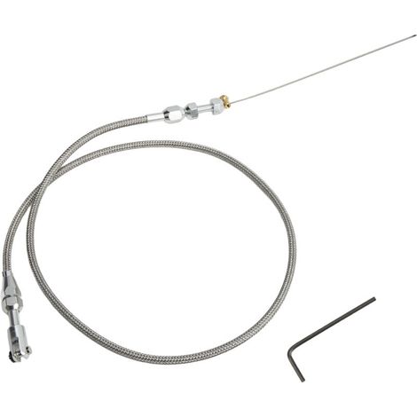 Cavo acceleratore liscio di ricambio in acciaio inossidabile CHICIRIS per motori Chevy LS1 4.8/5.3/6.0 L 1999-2007, guaina resistente all'usura, chiave esagonale inclusa.