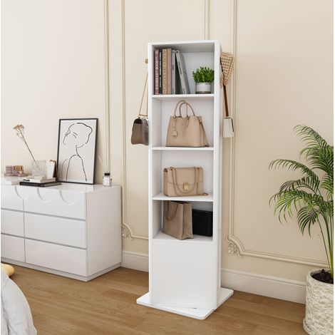 4-in-1 drehbarer Spiegelschrank, 50 x 50 x 170 cm, weiß, OKMYHOME (1/5)