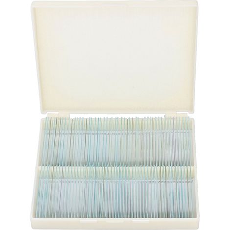 Packung mit 100 leeren Objektträgern mit abgerundeten Kanten für Biologiepraktika und Pflanzenproben (1/5)