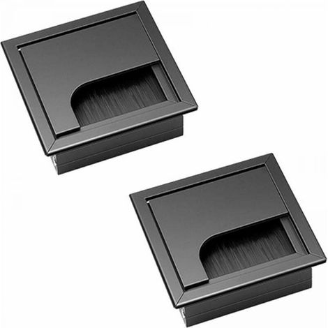 80mmx80mm Aluminum Alloy 2-Piece Recessed Desktop Cable Manager with Brush Seal for Desks Wire Storage and Organization Desk Accessories Sturdy and Durable. (1/5)