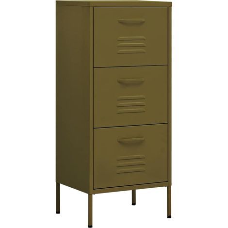 Armario de almacenamiento acero verde oliva 42,5x35x101,5 cm vidaXL (1/5)