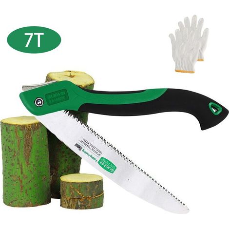 Scie à Branche pour des Coupes de Branches Optimales, Longueur de Lame 250 mm , Crochet Chromé, Denture de Précision avec Affûtage (7T) (1/5)