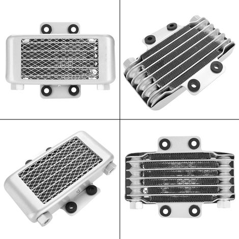 Refroidisseur d'huile en aluminium 65 ml radiateur de refroidissement pour moto, moto tout-terrain et quad 100CC-250CC argenté (1/5)