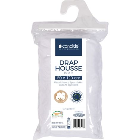 Candide - Fitted Sheet - White - 60x120 cm