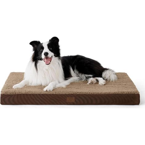 Hundebett orthopädisches waschbar große L 91 x B 69 x H 8 cm Braun (1/5)