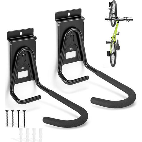 Gancio per bicicletta scanalato, montaggio verticale a parete in 2 pezzi