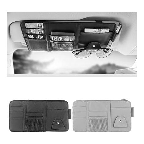 Pare-soleil de voiture, lot de 2, organisateur de poche pour accessoires intérieurs de voiture