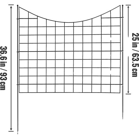 Clôture de jardin, installation sans creuser, protection de la faune, 38.5x29.5 en 5Pcs (1/2)