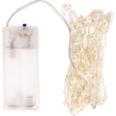 Guirlande lumineuse perles blanches LED 4 pièces, décoration basse tension DIY intérieur extérieur (1/5)