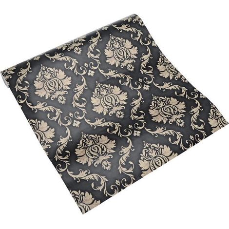 TEMPSA 0.45x10m Papier Peint Fond D\'Ecran En PVC 3D Baroque Imperméable Métallique Décoratif Pour Chambre Salon (1/4)