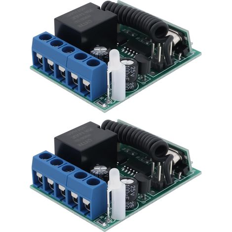 Lot de 2 Récepteurs 433 MHz Amplificateur de Signal Accès à Distance 12 V 10 A pour Alarme Antivol Télécommande de Verrouillage de Porte (1/5)