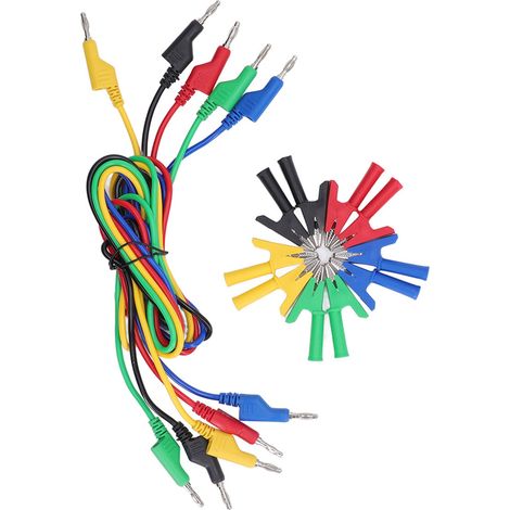 Jeu de cordons de test avec fiches bananes et pinces crocodiles, kit de test électrique de circuit de 4 mm² JT1016 (1/5)
