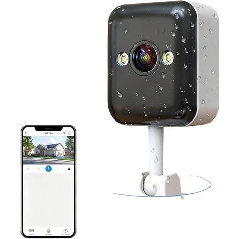 Mini caméra de sécurité IP 2K, caméra de Surveillance extérieure WiFi avec Zoom numérique 5X, Vision Nocturne Couleur et babyphone.(2K No Card) (1/5)