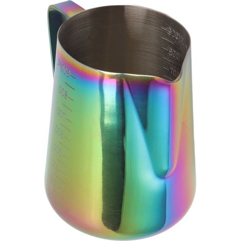 Pichet à mousser le lait à double graduation en acier inoxydable 304, 900 ml, colorisé, idéal pour le latte art. (1/5)
